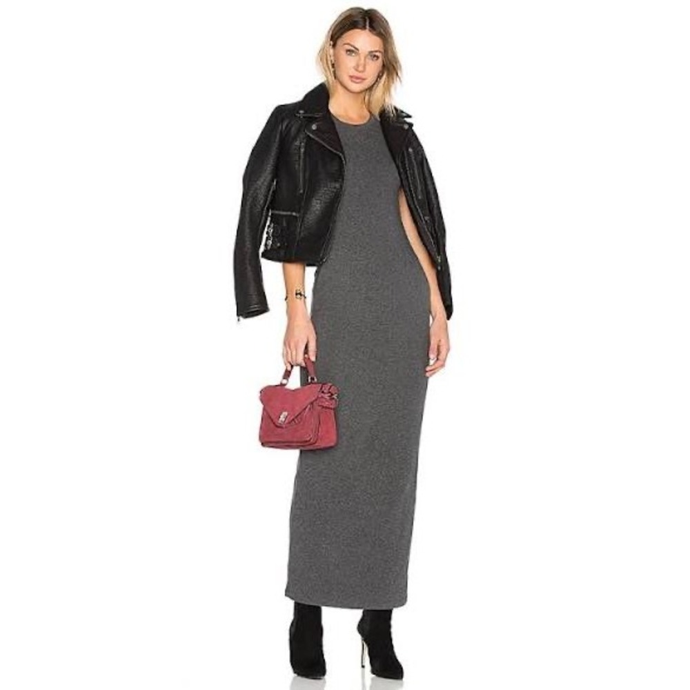 Standard James Perse Sleeveless Maxi Dress Heather Charcoal Grey Size 4 XL New